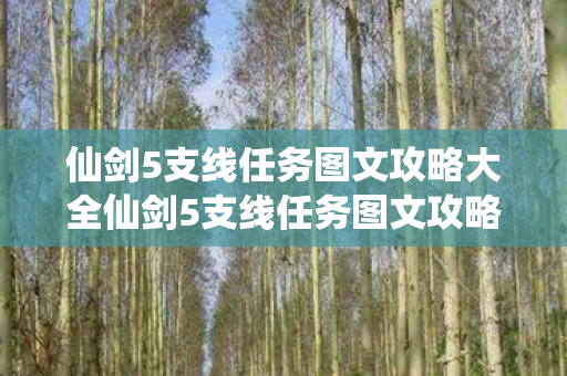 仙剑5支线任务图文攻略大全仙剑5支线任务图文攻略，仙剑5支线任务全攻略，图文详解助你轻松完成