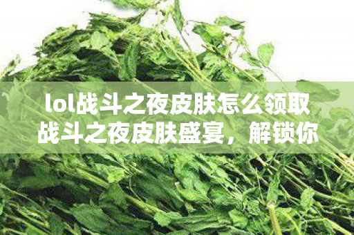 lol战斗之夜皮肤怎么领取战斗之夜皮肤盛宴，解锁你的LOL英雄新形象，解锁你的LOL英雄新形象，战斗之夜皮肤盛宴来袭