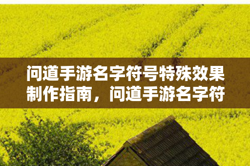 问道手游名字符号特殊效果制作指南，问道手游名字符号特殊效果制作全攻略