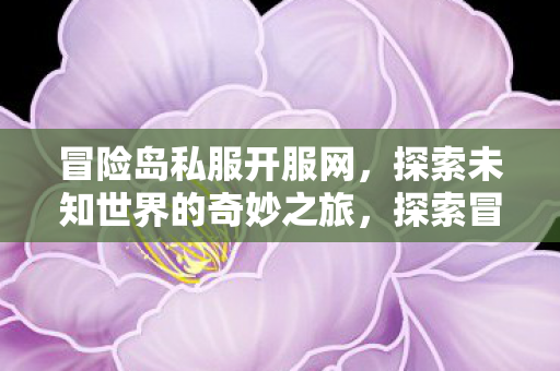 冒险岛私服开服网，探索未知世界的奇妙之旅，探索冒险岛私服，开启奇妙之旅！