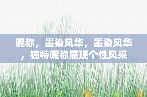 昵称，墨染风华，墨染风华，独特昵称展现个性风采