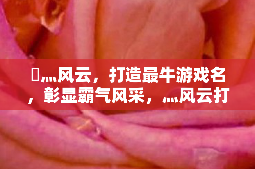 乄灬风云，打造最牛游戏名，彰显霸气风采，灬风云打造霸气游戏名，彰显独特风采