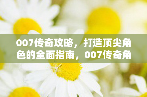 007传奇攻略,打造顶尖角色的全面指南,007传奇角色打造全面攻略,打造顶尖角色不是梦! 007传奇攻略,打造顶尖角色的全面指南,007传奇角色打造全面攻略,打造顶尖角色不是梦!