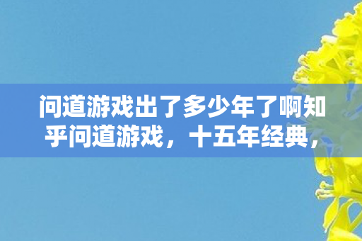问道游戏出了多少年了啊知乎问道游戏图片