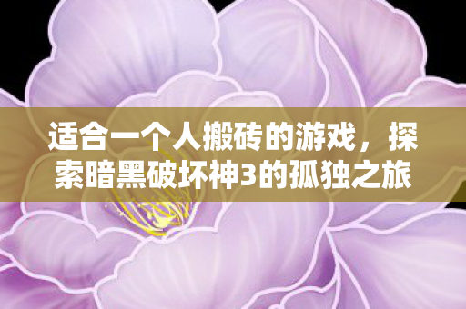 探索暗黑破坏神3的孤独之旅图片