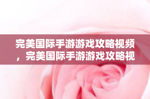 完美国际手游游戏攻略视频图片