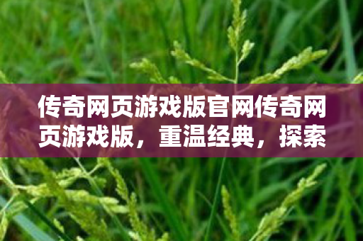 传奇网页游戏版官网传奇网页游戏版，重温经典，探索无限可能，传奇网页游戏版官网上线，重温经典，探索无限可能