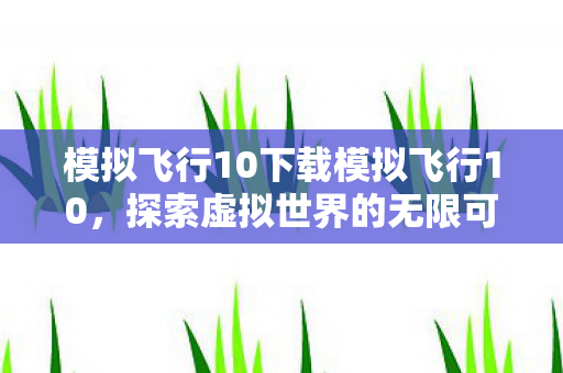 模拟飞行10下载模拟飞行10，探索虚拟世界的无限可能，探索虚拟世界，下载模拟飞行10，体验无限可能