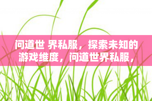 问道世 界私服，探索未知的游戏维度，问道世界私服，探索未知的游戏维度