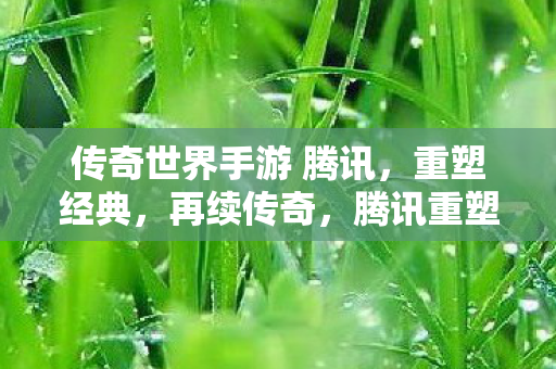腾讯重塑经典手游传奇世界再续传奇图片