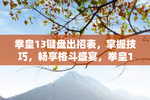 拳皇13键盘出招表，掌握技巧，畅享格斗盛宴，拳皇13键盘出招表全解析，助你畅享格斗盛宴