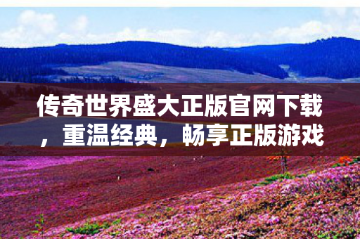 传奇世界盛大正版官网下载，重温经典，畅享正版游戏体验，传奇世界盛大正版官网下载，重温经典，畅享正版游戏体验
