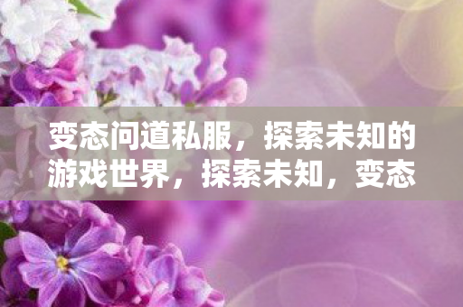 变态问道私服，探索未知的游戏世界，探索未知，变态问道私服游戏之旅