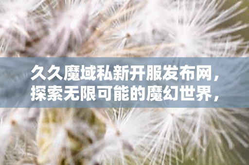 新服预告久久魔域私新开服图片