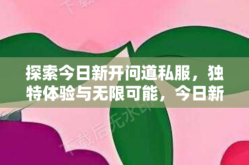 探索今日新开问道私服，独特体验与无限可能，今日新开问道私服，独特体验与无限可能等你来探索