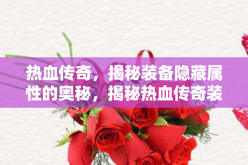 热血传奇,揭秘装备隐藏属性的奥秘,揭秘热血传奇装备隐藏属性的奥秘 热血传奇,揭秘装备隐藏属性的奥秘,揭秘热血传奇装备隐藏属性的奥秘