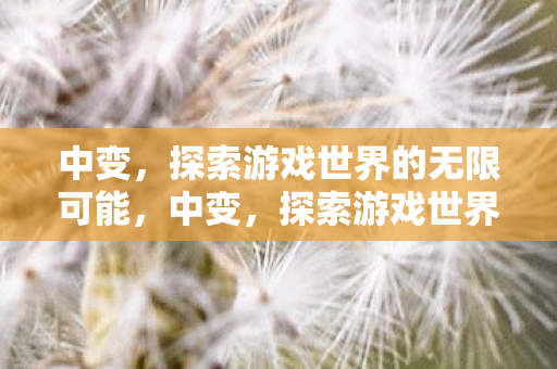 中变，探索游戏世界的无限可能，中变，探索游戏世界的无限可能