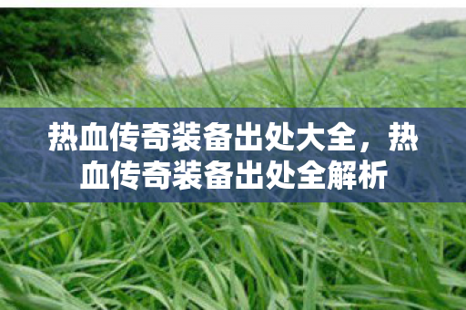 热血传奇装备出处全解析图片
