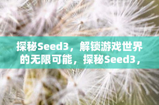探秘Seed3，解锁游戏世界的无限可能，探秘Seed3，解锁游戏世界的无限可能