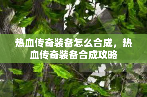 热血传奇装备怎么合成图片