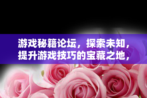 游戏秘籍论坛，探索未知，提升游戏技巧的宝藏之地，游戏秘籍论坛，解锁游戏技巧，探索未知宝藏