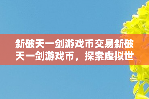 新破天一剑游戏币交易新破天一剑游戏币图片