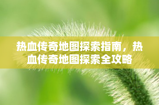 热血传奇地图探索指南，热血传奇地图探索全攻略