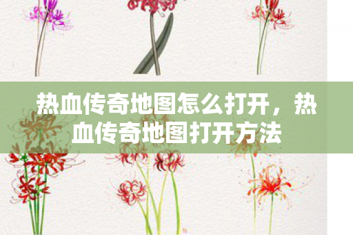 热血传奇地图怎么打开，热血传奇地图打开方法
