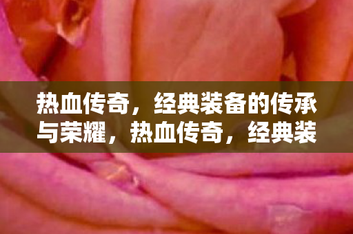 经典装备的传承与荣耀图片