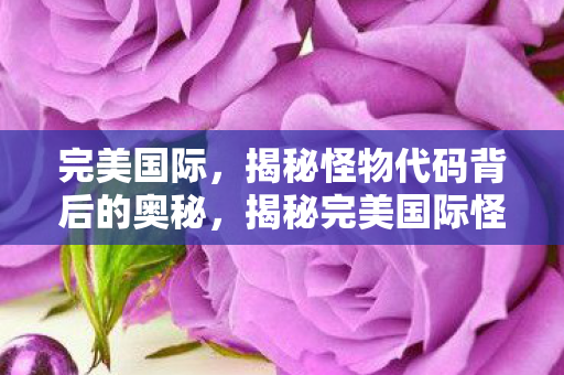 揭秘完美国际怪物代码背后的奥秘图片