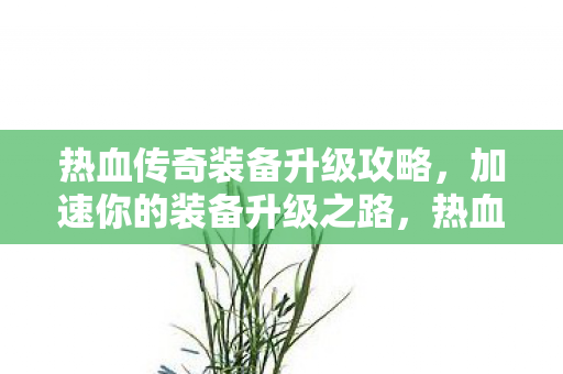 热血传奇装备升级全攻略图片