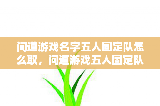 问道游戏名字五人固定队怎么取图片