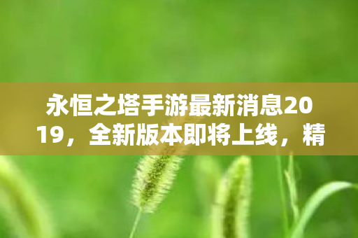 永恒之塔手游最新消息2019图片