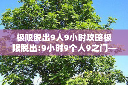 极限脱出9人9小时攻略极限脱出:9小时9个人9之门——一场智力与勇气的终极挑战,极限脱出,9小时9个人9之门——终极智力与勇气挑战攻略 极限脱出9人9小时攻略极限脱出:9小时9个人9之门——一场智力与勇气的终极挑战,极限脱出,9小时9个人9之门——终极智力与勇气挑战攻略