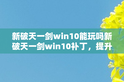 新破天一剑win10能玩吗新破天一剑win10补丁图片