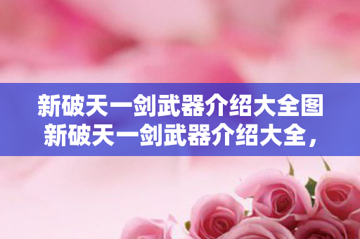 新破天一剑武器介绍大全图新破天一剑武器介绍大全，新破天一剑，全系列武器介绍与图鉴