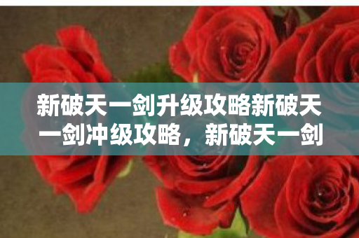 新破天一剑升级攻略新破天一剑冲级攻略，新破天一剑快速升级攻略