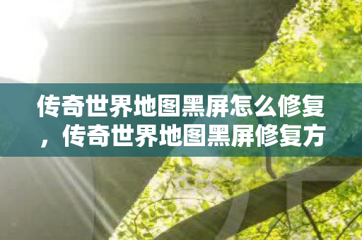 传奇世界地图黑屏怎么修复，传奇世界地图黑屏修复方法