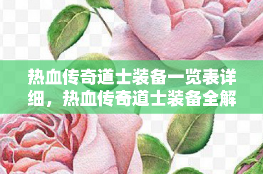 热血传奇道士装备一览表详细图片