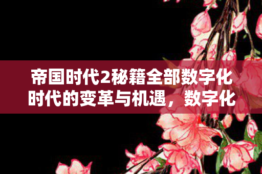 帝国时代2秘籍全部数字化时代的变革与机遇，数字化时代的变革与机遇，帝国时代2秘籍全解析
