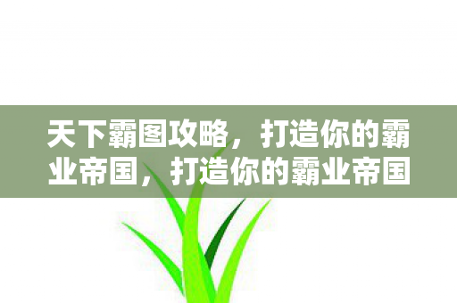 天下霸图攻略，打造你的霸业帝国，打造你的霸业帝国，天下霸图攻略