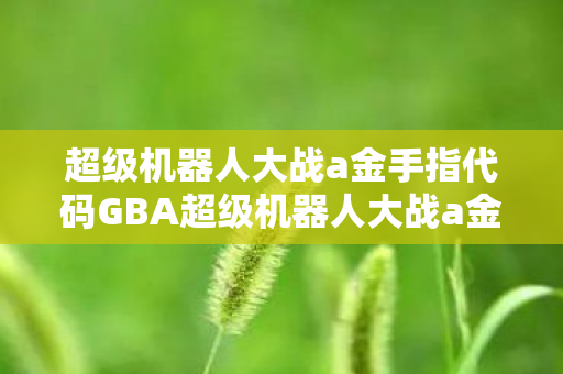 超级机器人大战a金手指代码GBA超级机器人大战a金手指,解锁无限可能的战斗策略,GBA超级机器人大战a金手指代码,解锁无限战斗策略 超级机器人大战a金手指代码GBA超级机器人大战a金手指,解锁无限可能的战斗策略,GBA超级机器人大战a金手指代码,解锁无限战斗策略