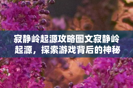 寂静岭起源攻略图文寂静岭 起源，探索游戏背后的神秘故事，寂静岭起源，探索游戏背后的神秘故事