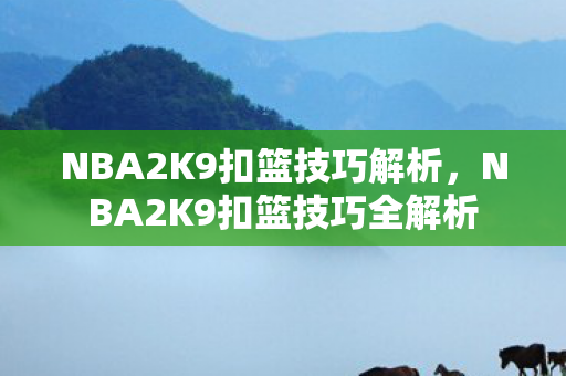 NBA2K9扣篮技巧解析,NBA2K9扣篮技巧全解析 NBA2K9扣篮技巧解析,NBA2K9扣篮技巧全解析