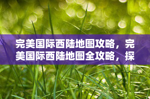 完美国际西陆地图攻略，完美国际西陆地图全攻略，探索未知领域，解锁隐藏宝藏！