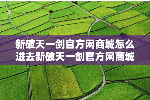 新破天一剑官方网商城怎么进去新破天一剑官方网商城怎么进图片