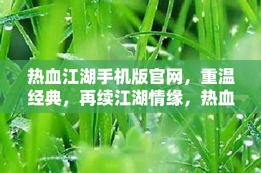 热血江湖手机版官网图片
