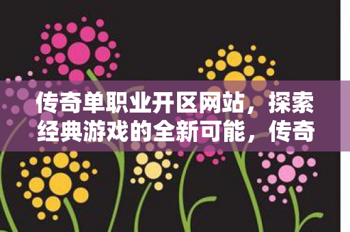 传奇单职业开区网站，探索经典游戏的全新可能，传奇单职业开区网站，探索经典游戏的全新可能
