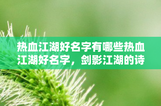 热血江湖好名字有哪些热血江湖好名字,剑影江湖的诗意与豪情,热血江湖诗意豪情,剑影江湖中的好名字 热血江湖好名字有哪些热血江湖好名字,剑影江湖的诗意与豪情,热血江湖诗意豪情,剑影江湖中的好名字