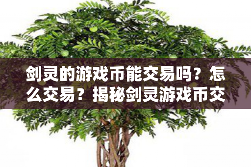 剑灵的游戏币能交易吗?怎么交易?揭秘剑灵游戏币交易攻略,如何安全高效交易? 剑灵的游戏币能交易吗?怎么交易?揭秘剑灵游戏币交易攻略,如何安全高效交易?